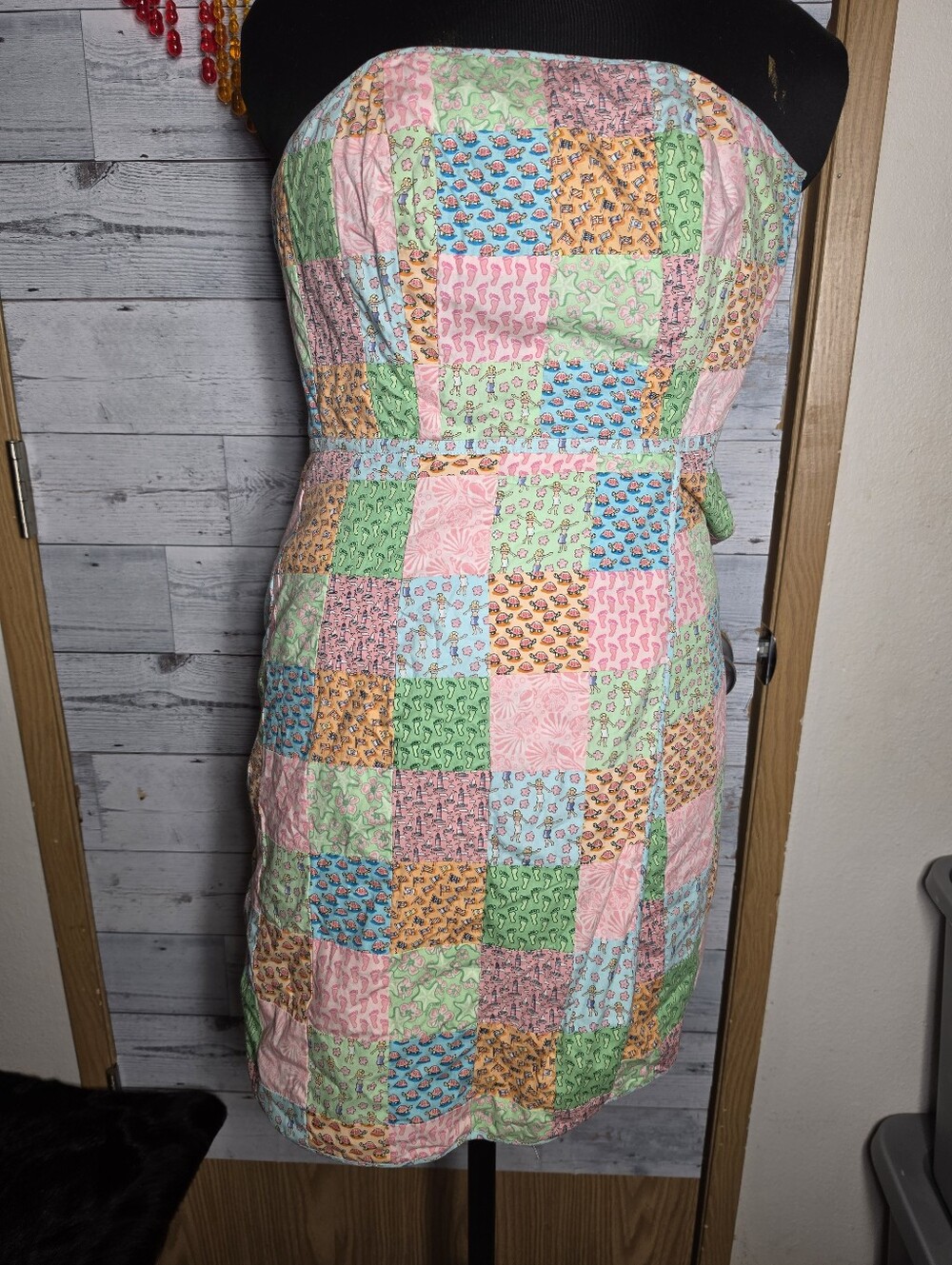 Vineyard Vines Strapless Patchwork Dress Preppy New England Prep Whimsical Coast